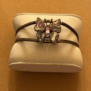 Alpaca Silver Abalone Butterfly Cuff Bracelet